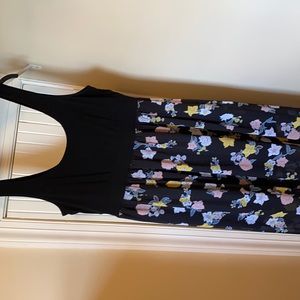 FLORAL PRINT CHIFFON KNIT MAXI DRESS